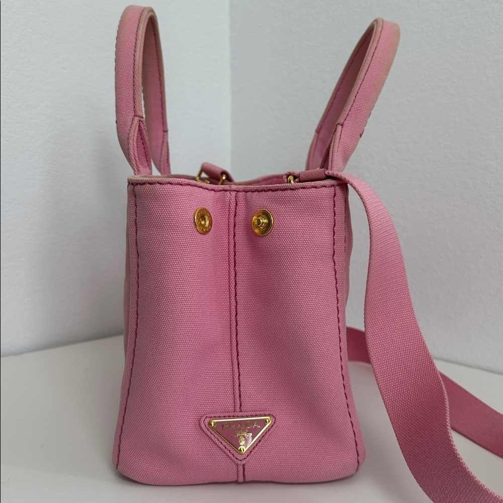 💯Authentic Prada  Canapa Pink Tote Bag🍀 - Picture 12 of 16